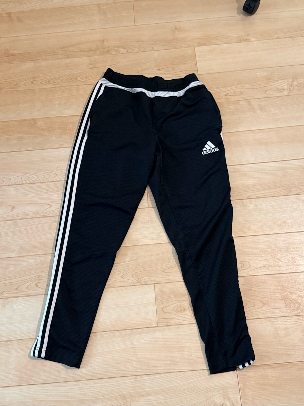 adidas Black Three-Stripe Track Pants
